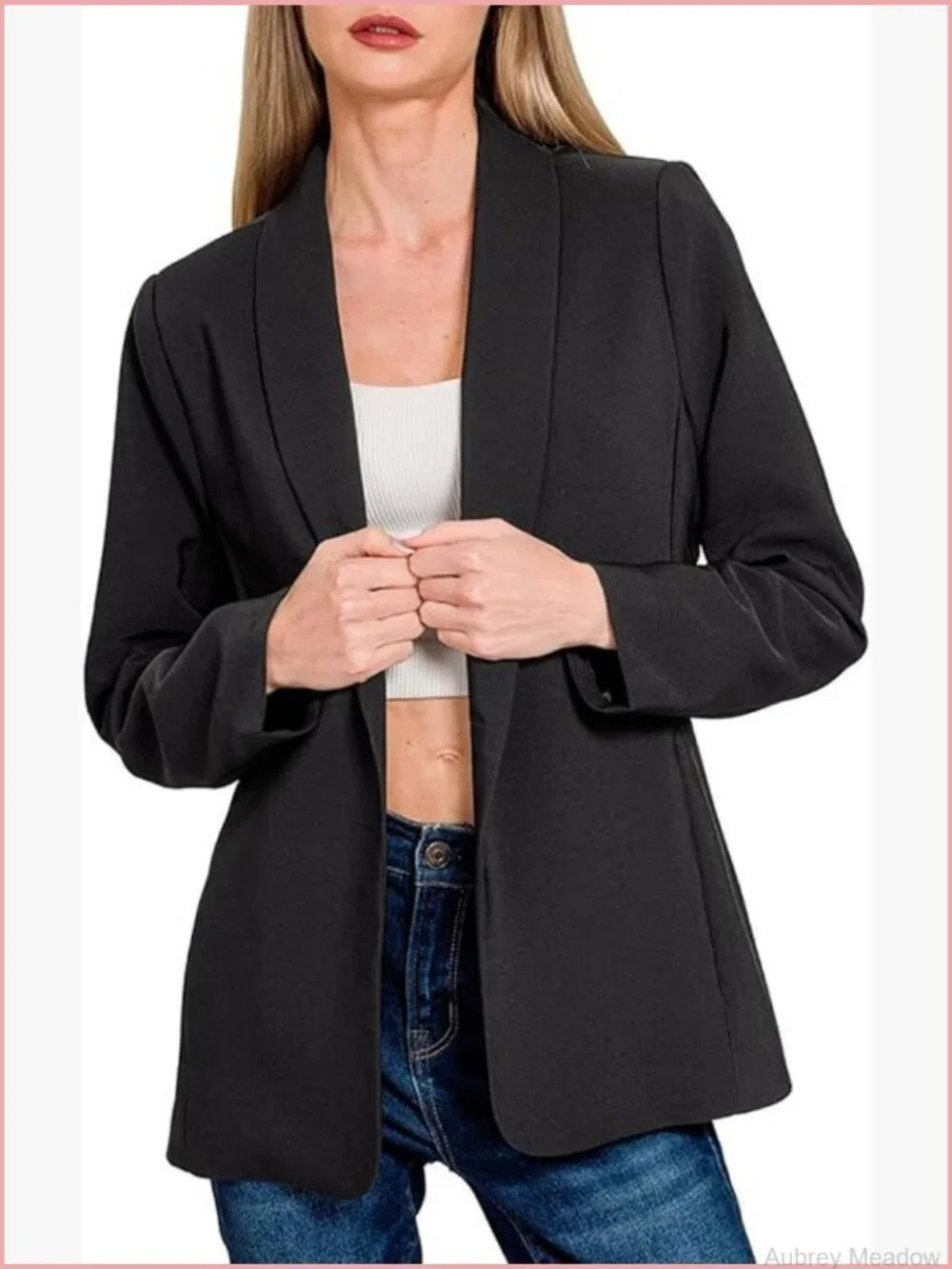 Open Front Blazer Suit Jacket Work Blazer Womens